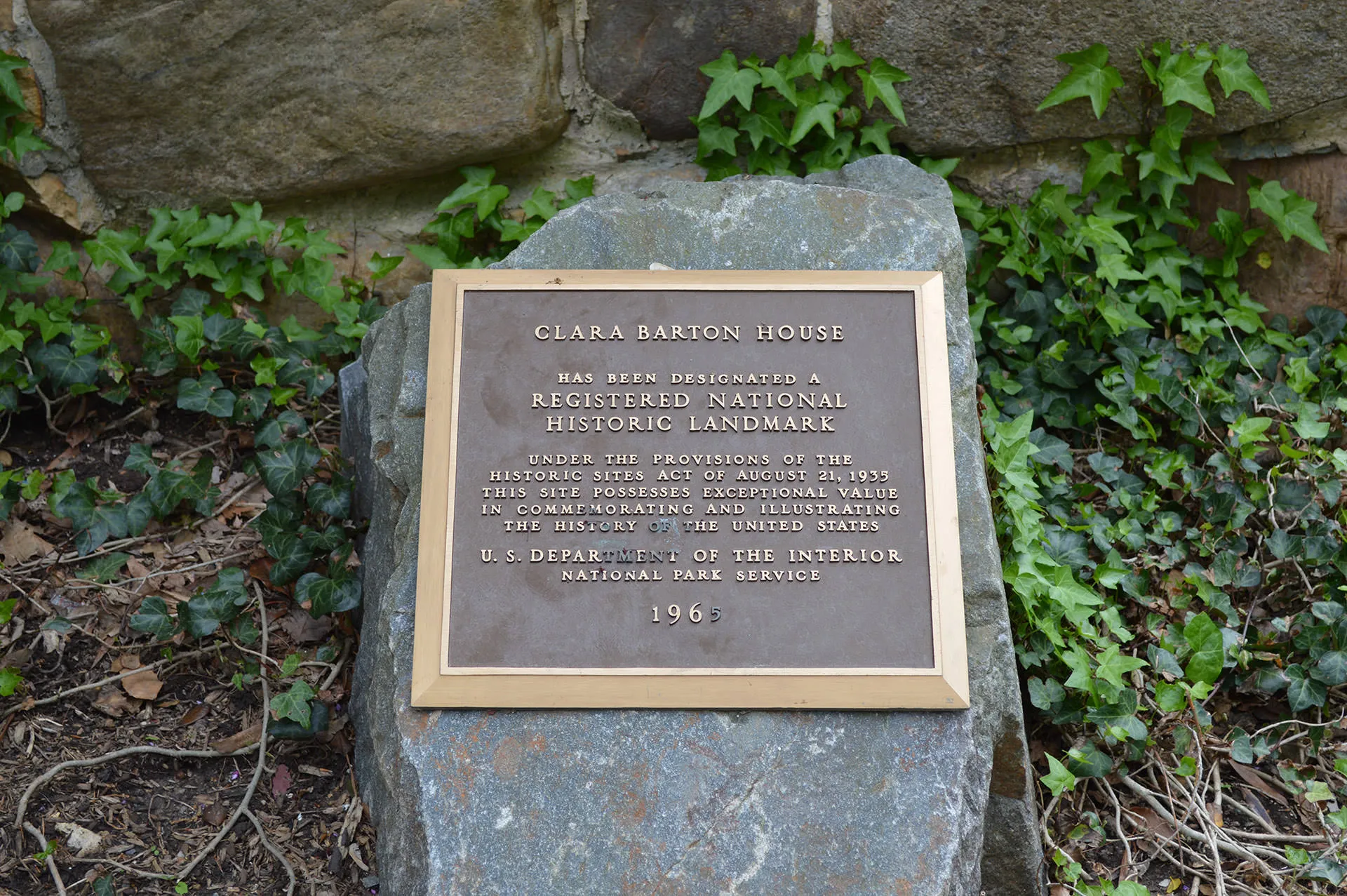 Clara Barton House plaque
