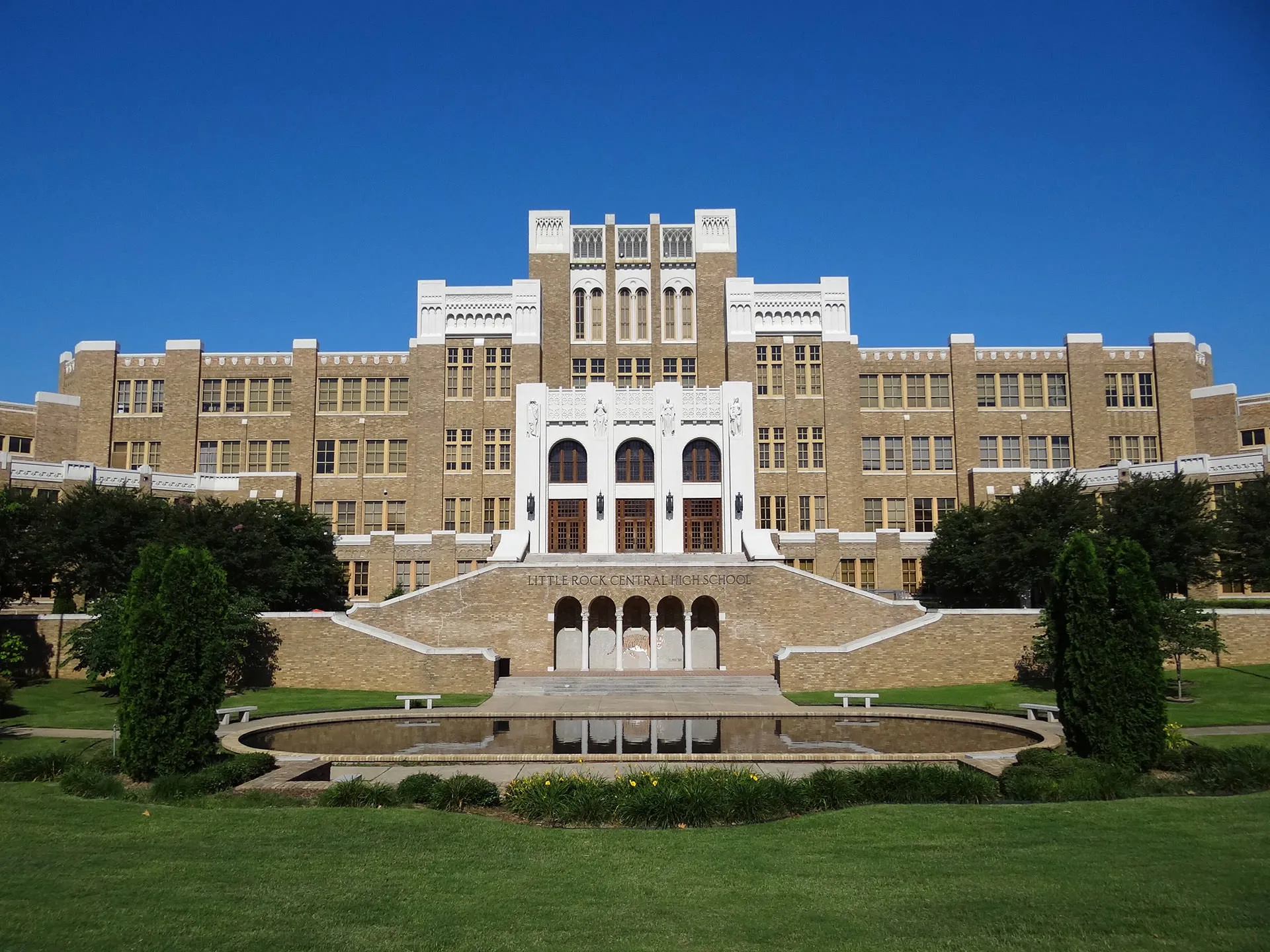 Front of Central High School in Little Rock