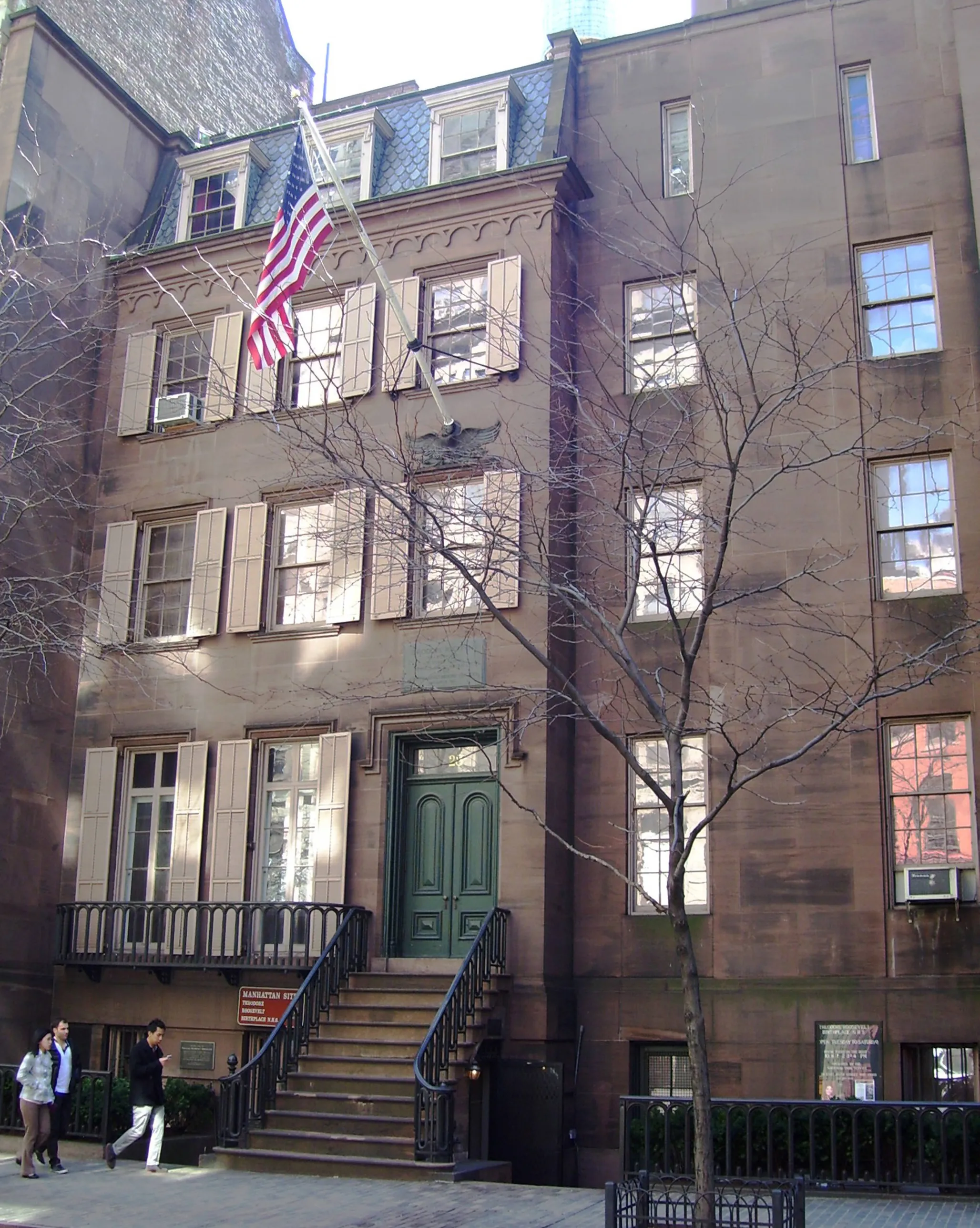 The row house where Theodore Roosevelt was born