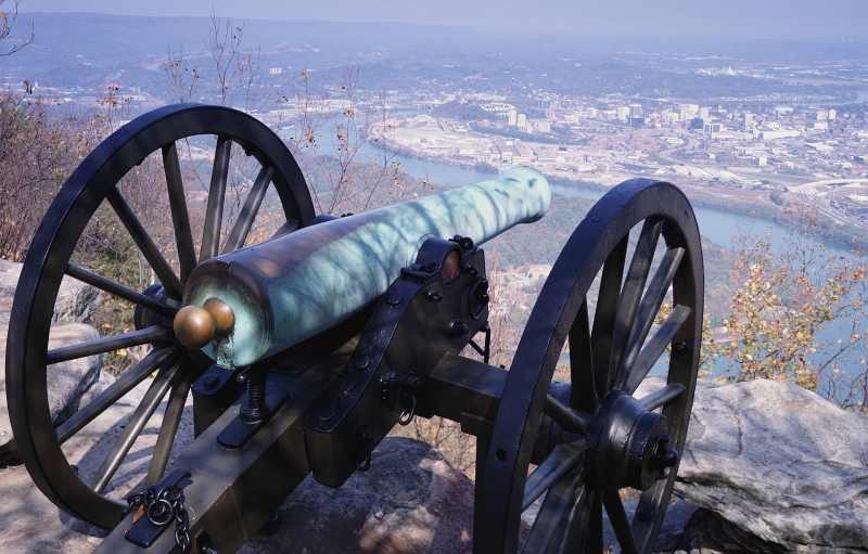 Cannon sitting over a cliff
