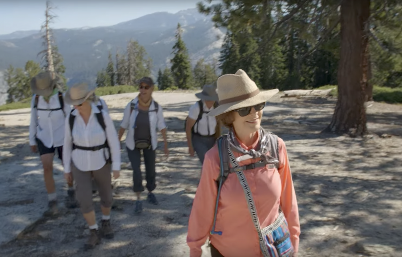 Mrs. Laura Bush walking through Yosemite National Park