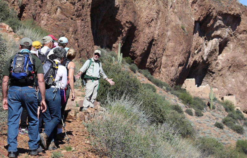 People hiking at Tonto National Monument