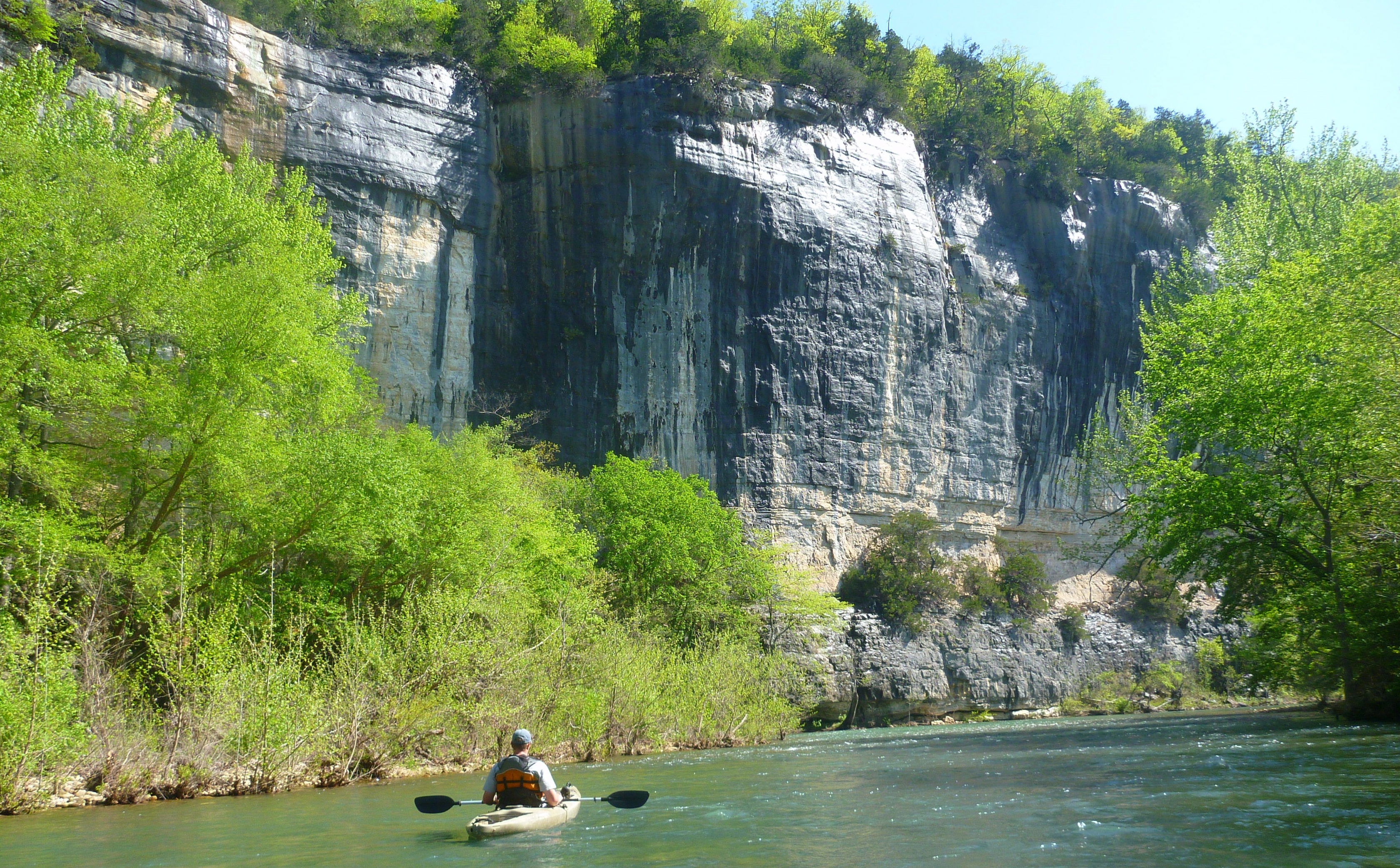 Man kayaking down the Buffalo National River