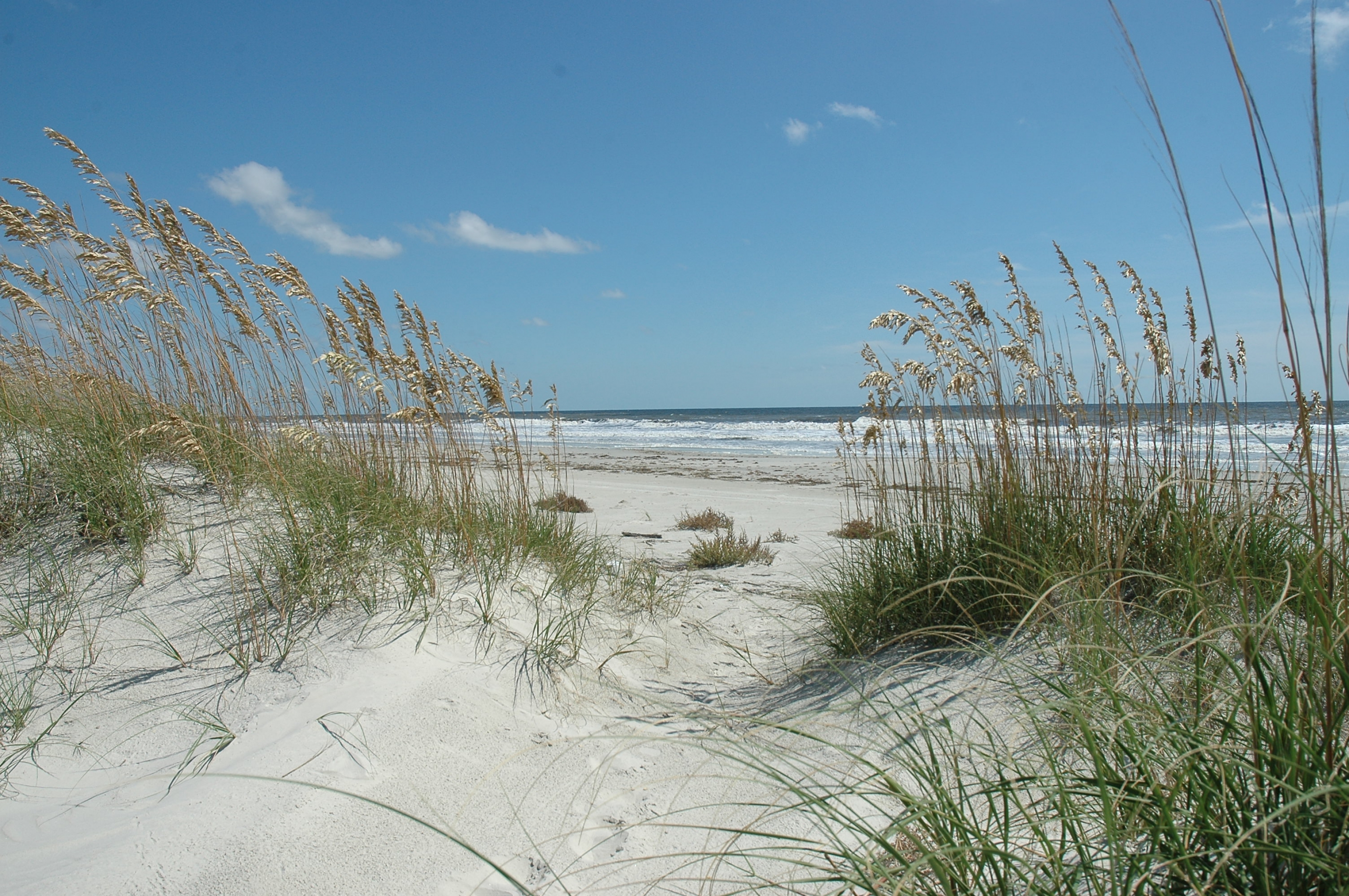 Una playa de arena en la costa nacional de Cumberland.