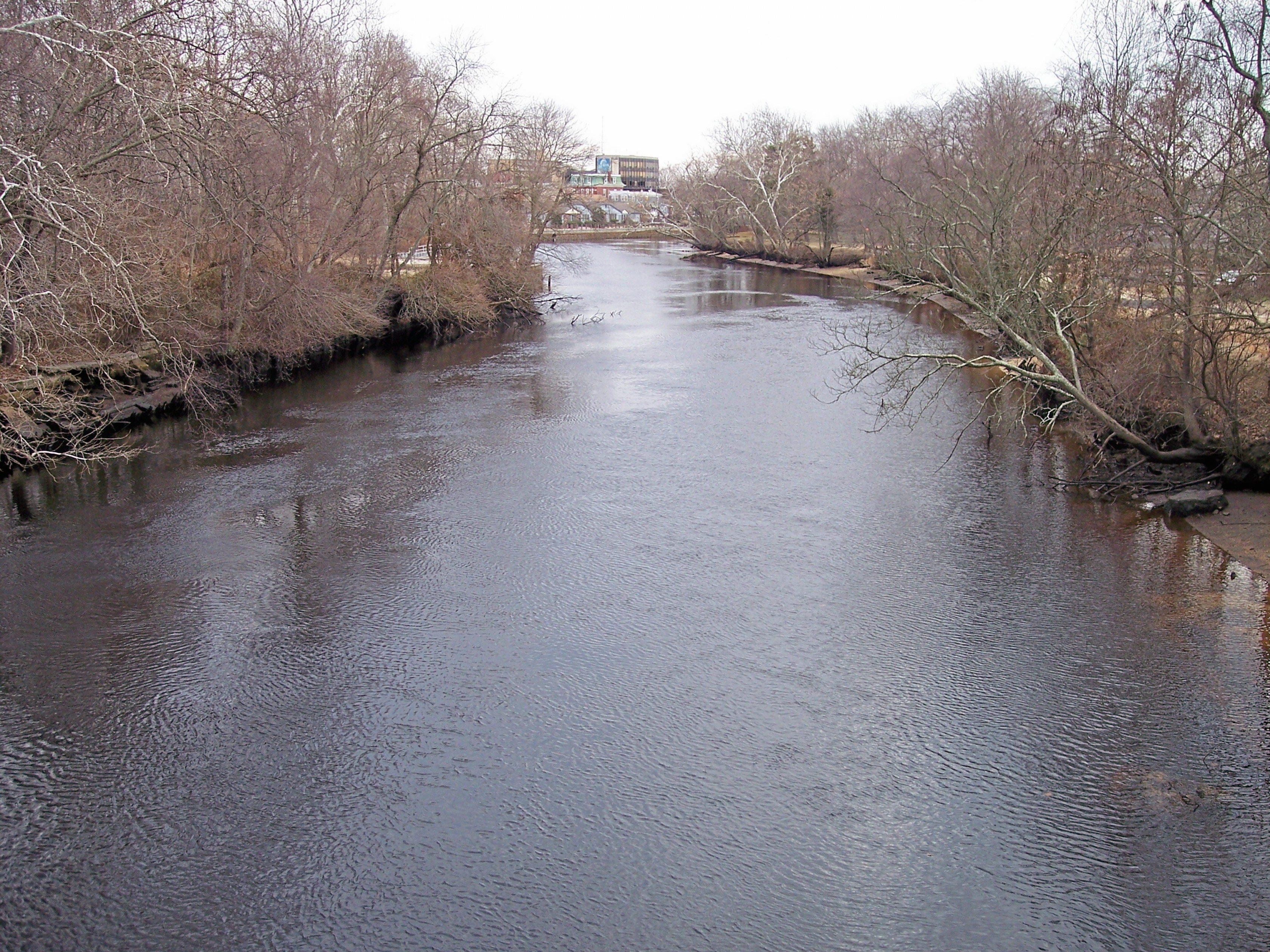 Invierno a lo largo del río Maurice en Millville, Nueva Jersey