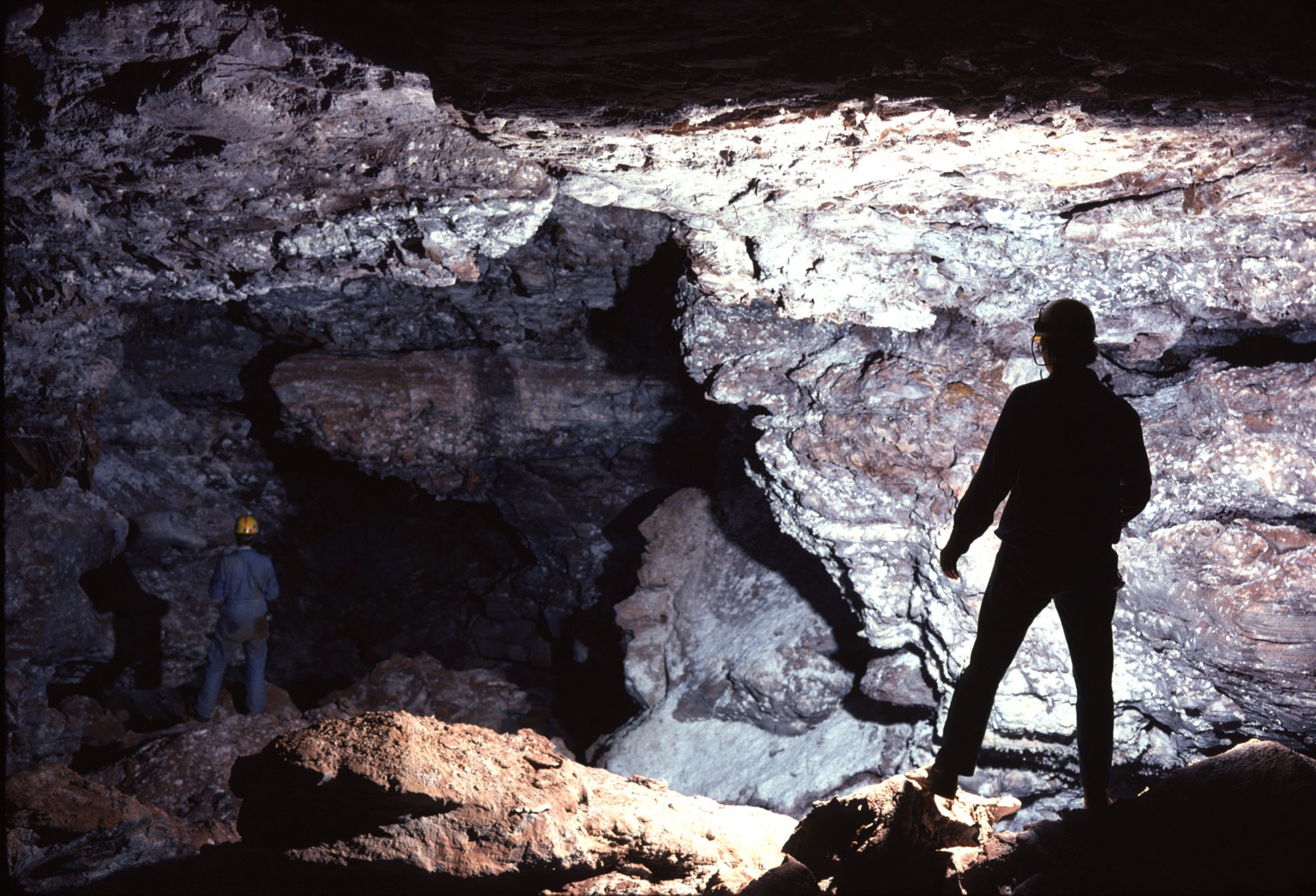 A caver explores Wind Cave National Park.