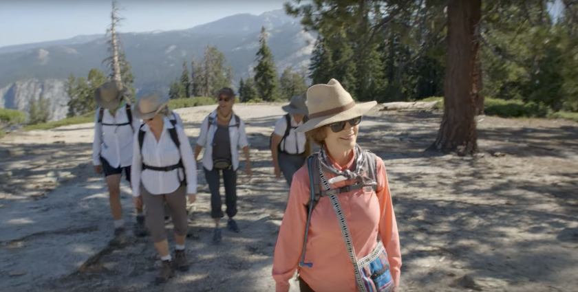 Mrs. Laura Bush walking through Yosemite National Park