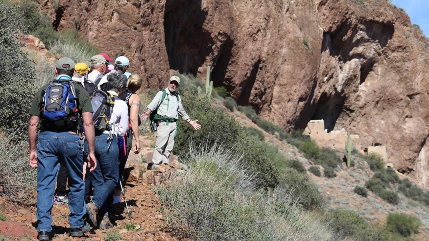 People hiking at Tonto National Monument