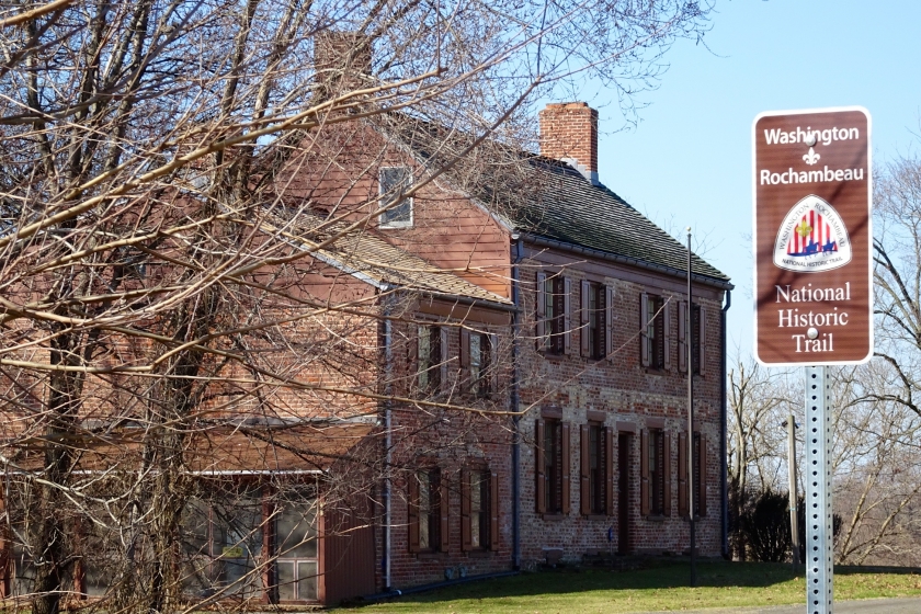 La Casa Van Veghten en Finderne, Nueva Jersey, a lo largo de la Ruta Histórica Nacional Ruta Revolucionaria Washington-Rochambeau