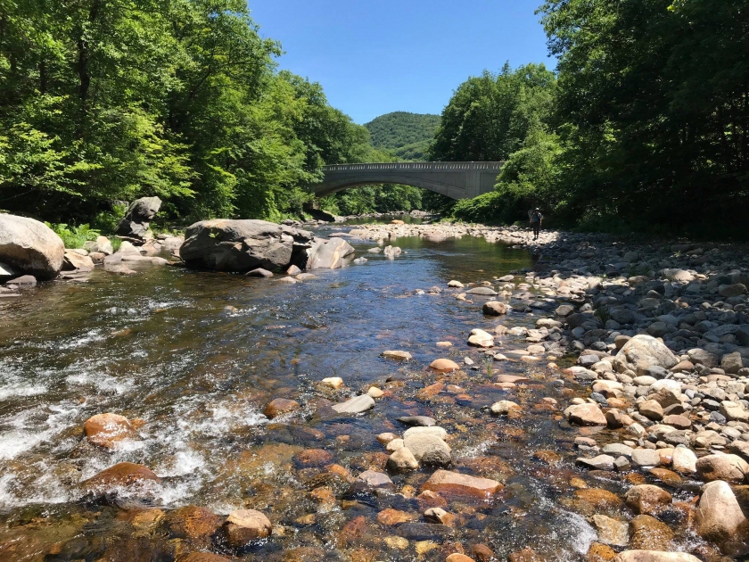 A rocky Wild and Scenic Westfield River running through the forest. Photograph courtesy of Wild & Scenic Westfield River Committee.